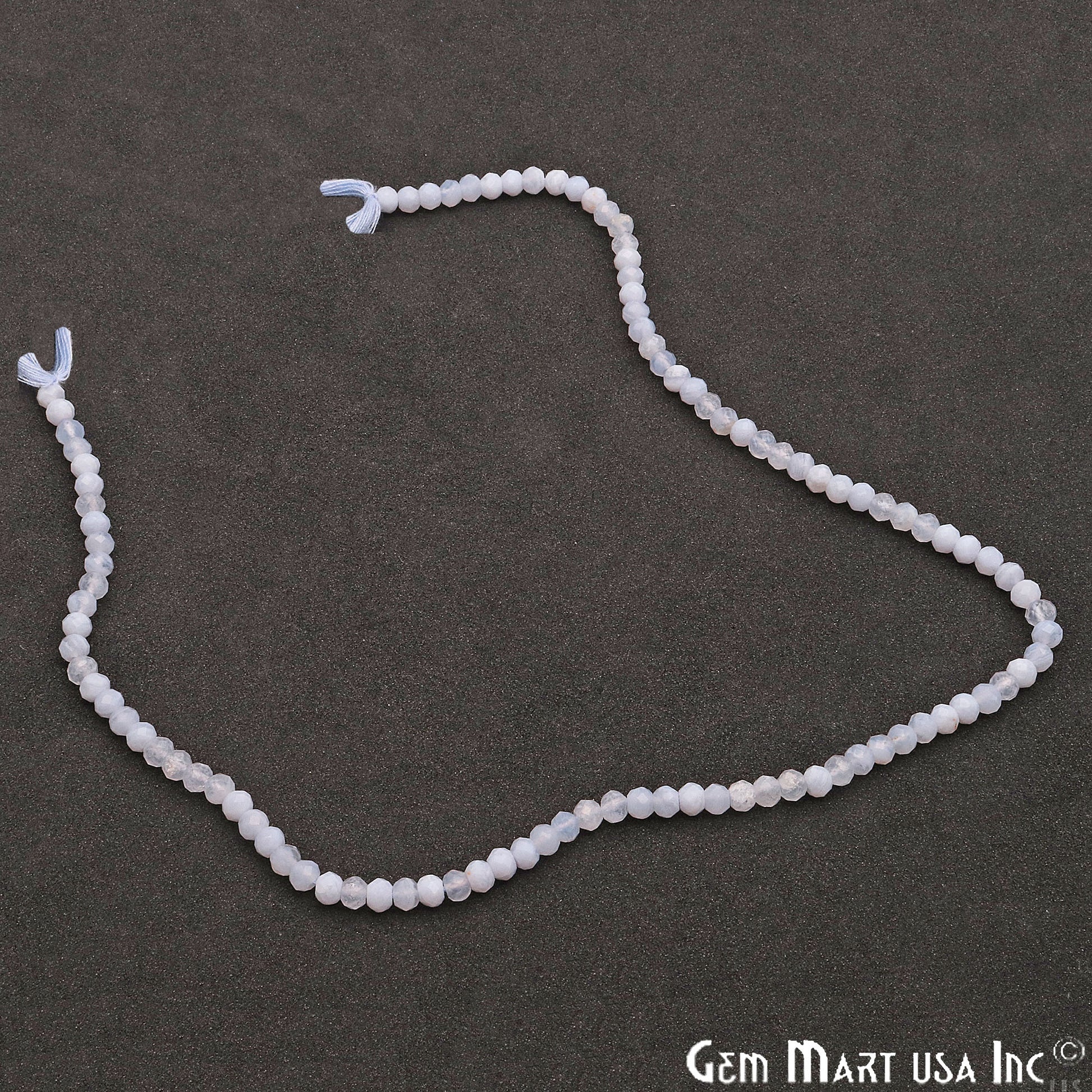 Blue Lace Agate Round 3-4mm Crafting Beads Gemstone Strands 13 INCH - GemMartUSA