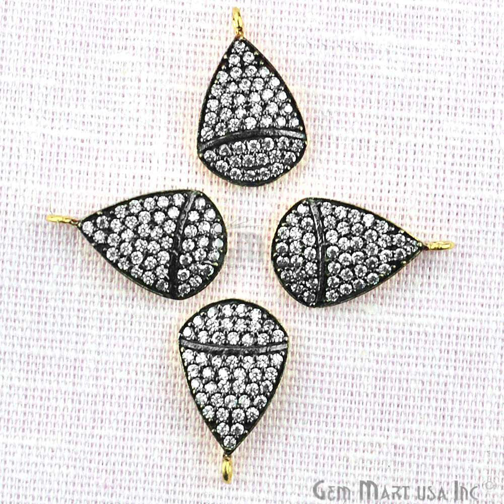 Cubic Zircon Pave 'Fancy Cap' Gold Vermeil Charm For Bracelet & Pendants - GemMartUSA