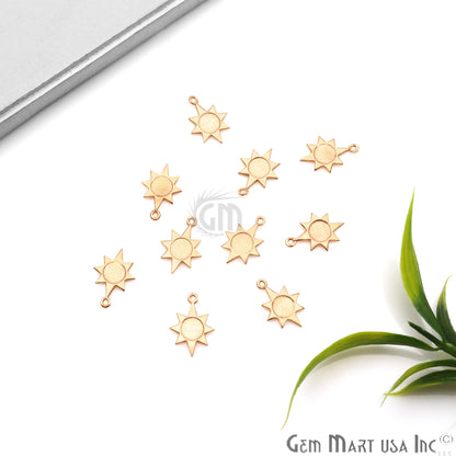 Sun Shape 17x12mm Gold Plated Finding Charm, DIY Jewelry - GemMartUSA