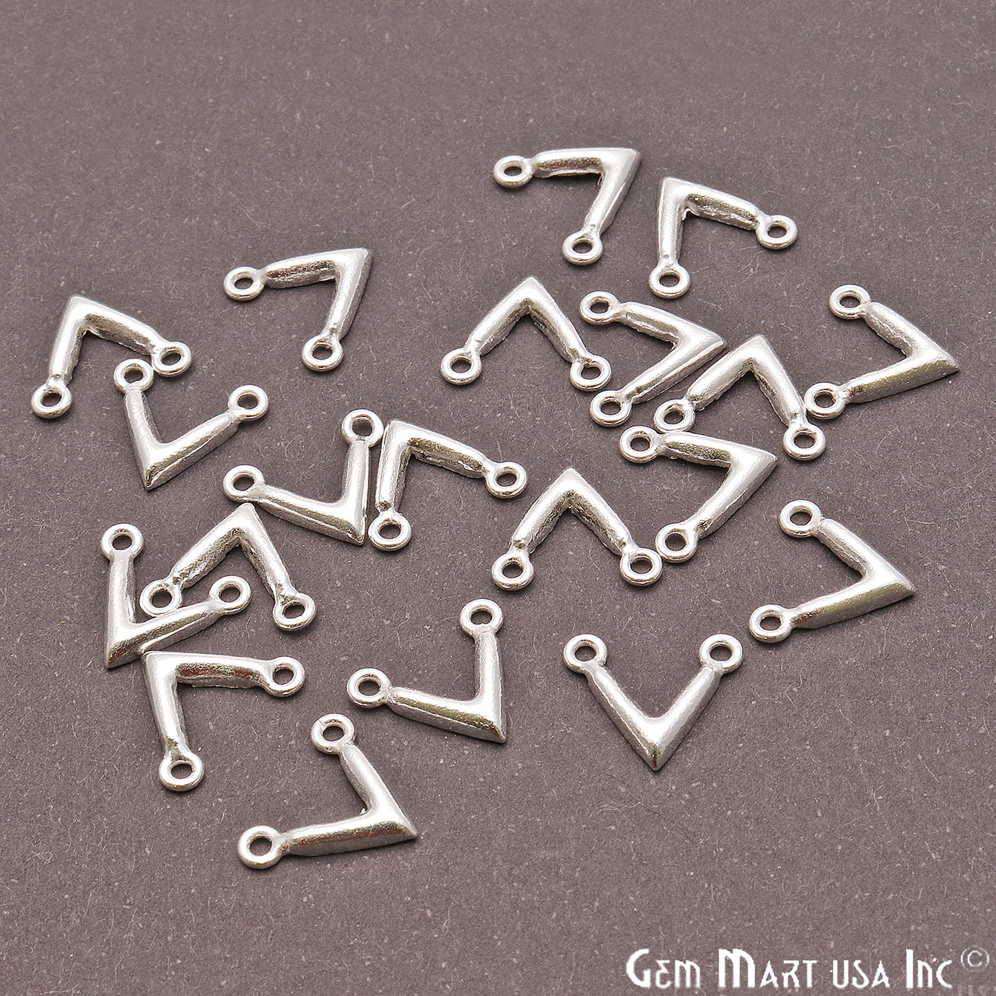 5pc Lot V Shape Finding 13x11mm Chandelier Jewelry Charm (Pick Plating) - GemMartUSA