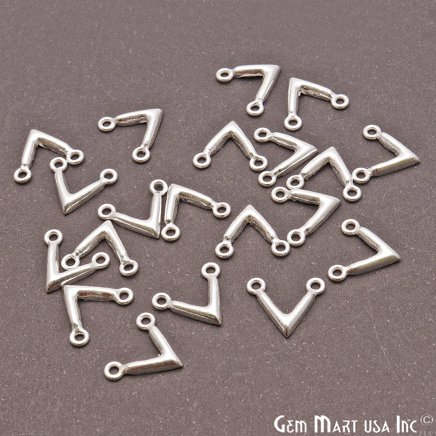 5pc Lot V Shape Finding 13x11mm Chandelier Jewelry Charm (Pick Plating) - GemMartUSA