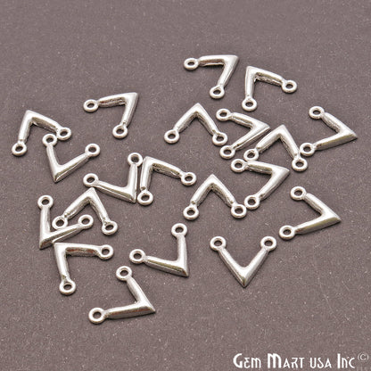 5pc Lot V Shape Finding 13x11mm Chandelier Jewelry Charm (Pick Plating) - GemMartUSA