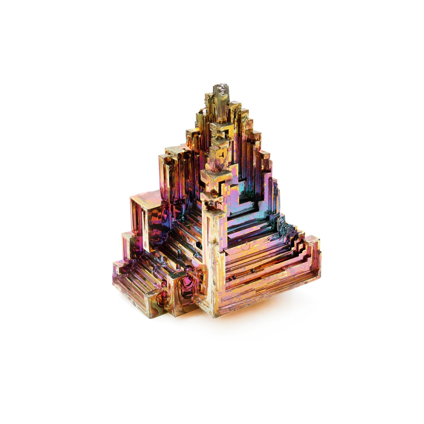 Bismuth Crystal Rainbow Bismuth XXL Crystal Cluster Display Specimen Mineral Decor Pyramid Teaching Tools Stone Educational Rock Peacock Ore