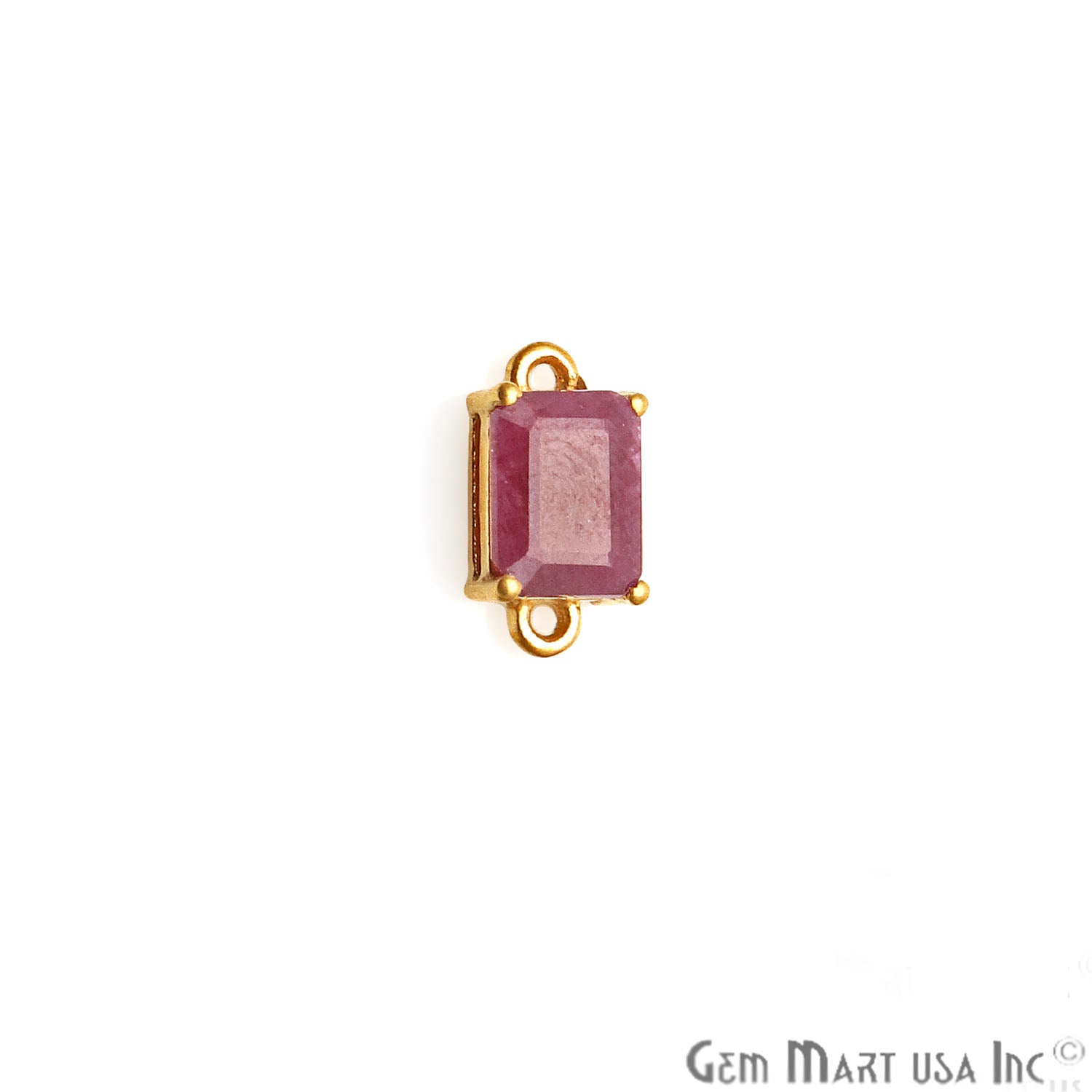 Ruby Prong Setting Gold Plated Gemstone Connector - GemMartUSA