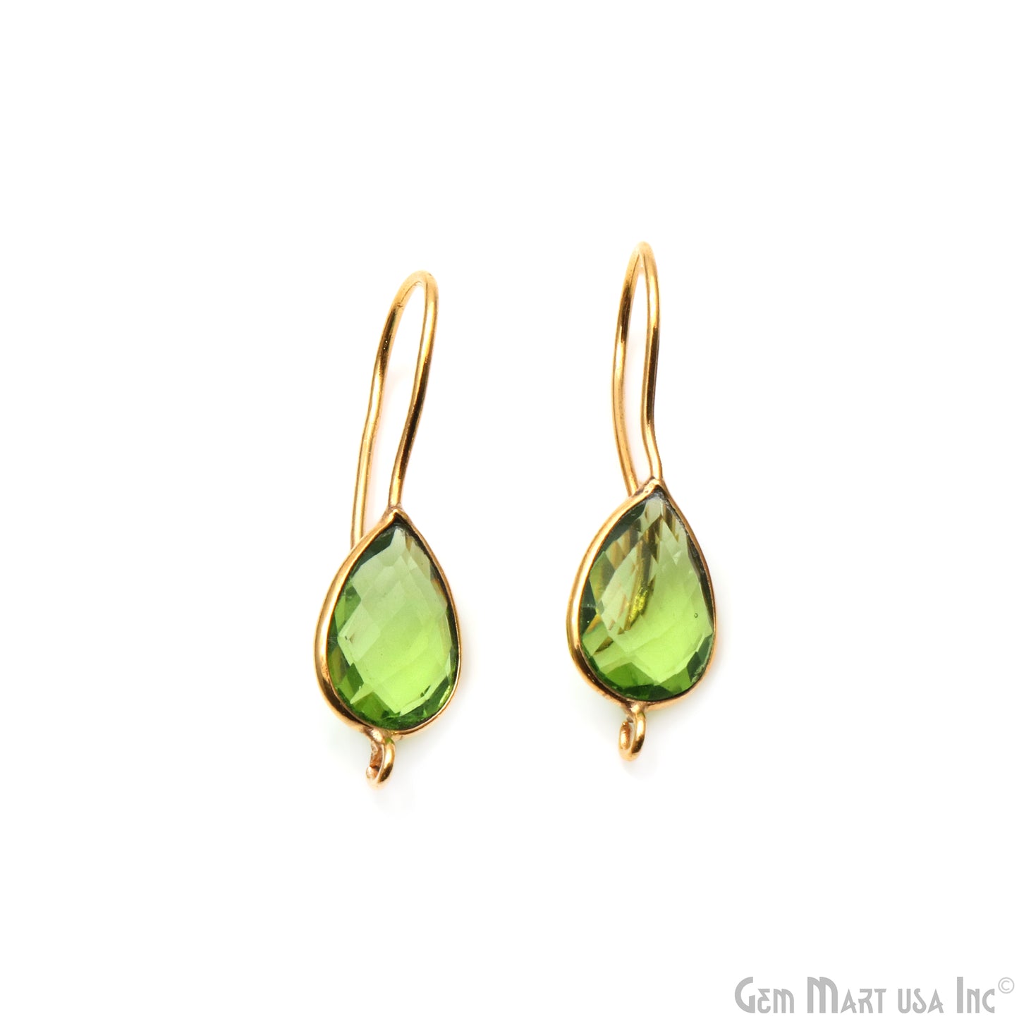 Pear Shape 31x9mm Gemstone Connector Hook Earrings