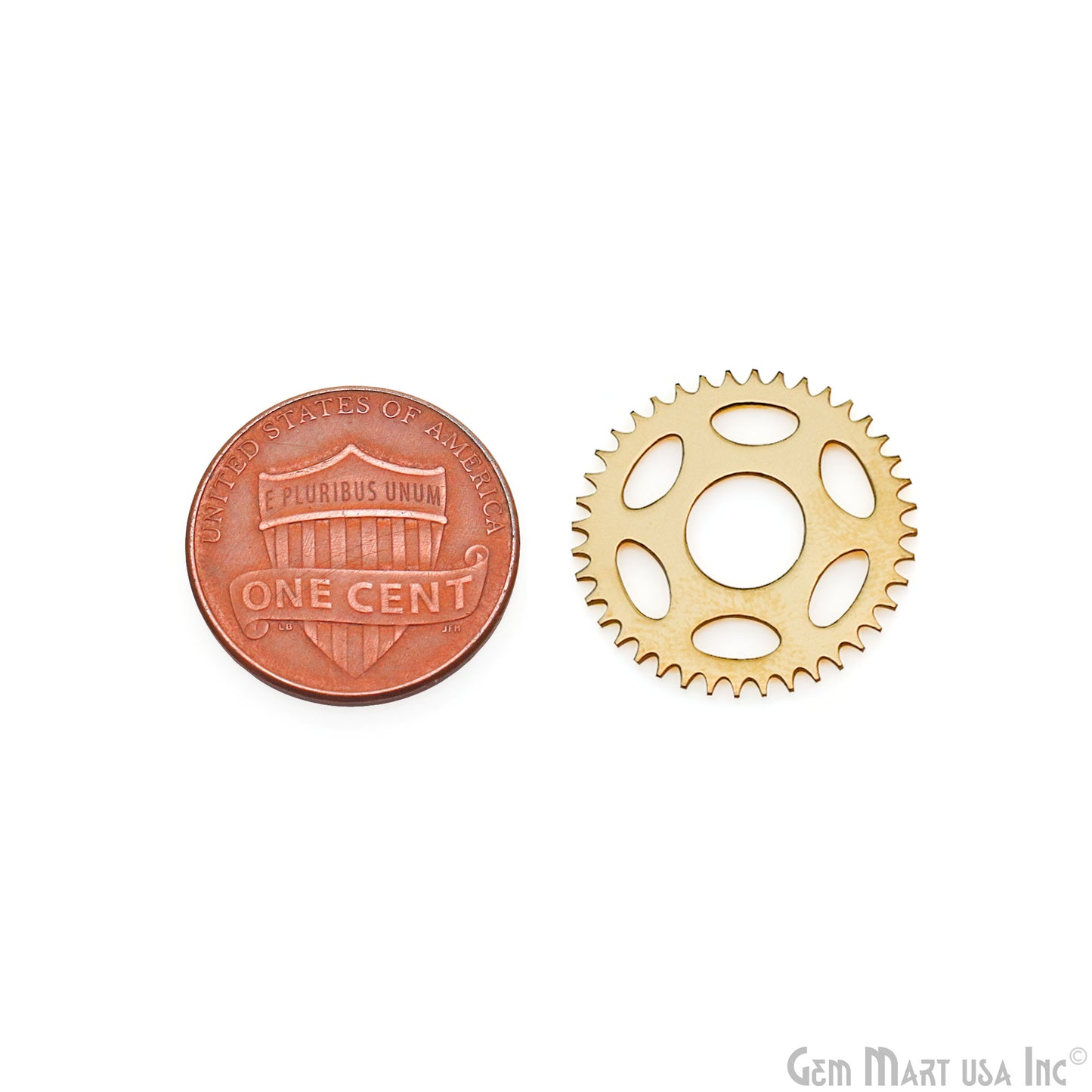 Clock Wheel Charm Laser Finding Gold Plated 20mm Charm For Bracelets & Pendants