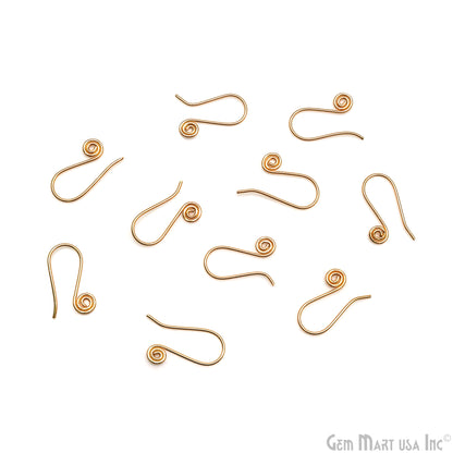 5 Pair Lot Gold Plated 24x9mm Earring Gold Fishhook Earwires