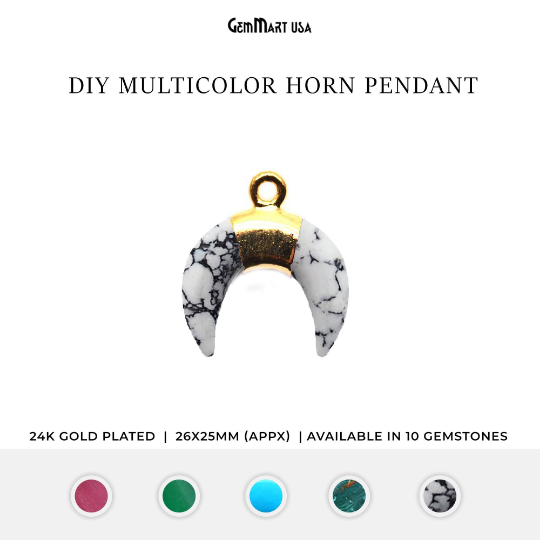 Gold Plated Single Bail Horn Pendant