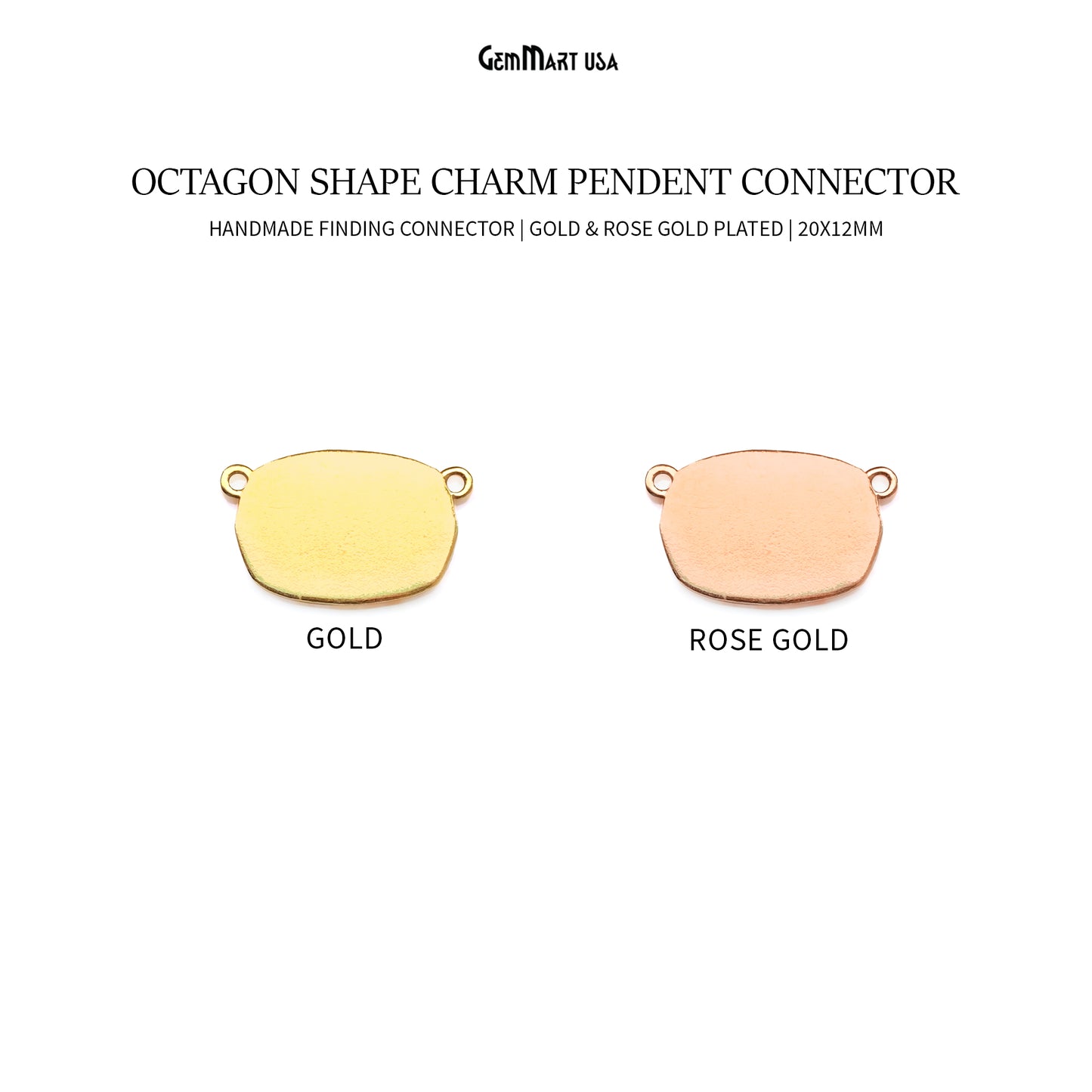 Octagon 20x12nn Double Bail Jewelry Findings Charm