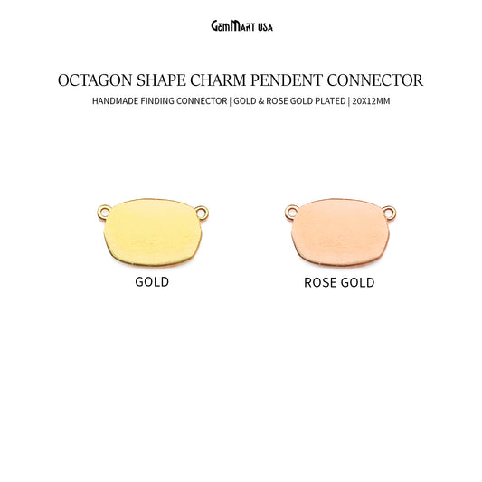 Octagon 20x12nn Double Bail Jewelry Findings Charm