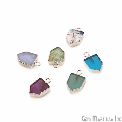 Pentagon Shape 16x9mm Gold Electroplated Gemstone Connector (Pick Stone) - GemMartUSA