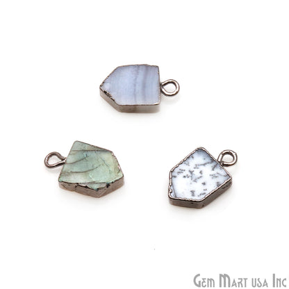 Pentagon Shape 16x9mm Gold Electroplated Gemstone Connector (Pick Stone) - GemMartUSA