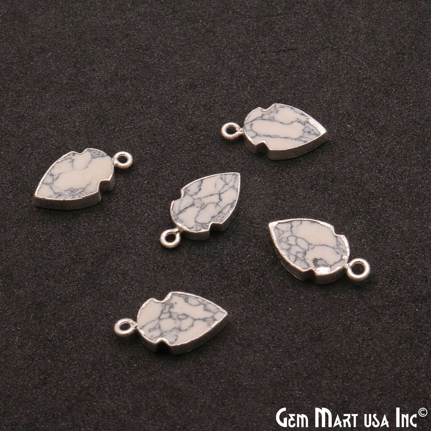 Arrow Heads 20x11mm Bezel Electroplated Shape Connector (Pic Stone) - GemMartUSA