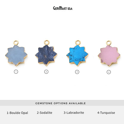 Star Shape Gemstone Charm 19x15mm Shape Gold Electroplated Pendant Connector