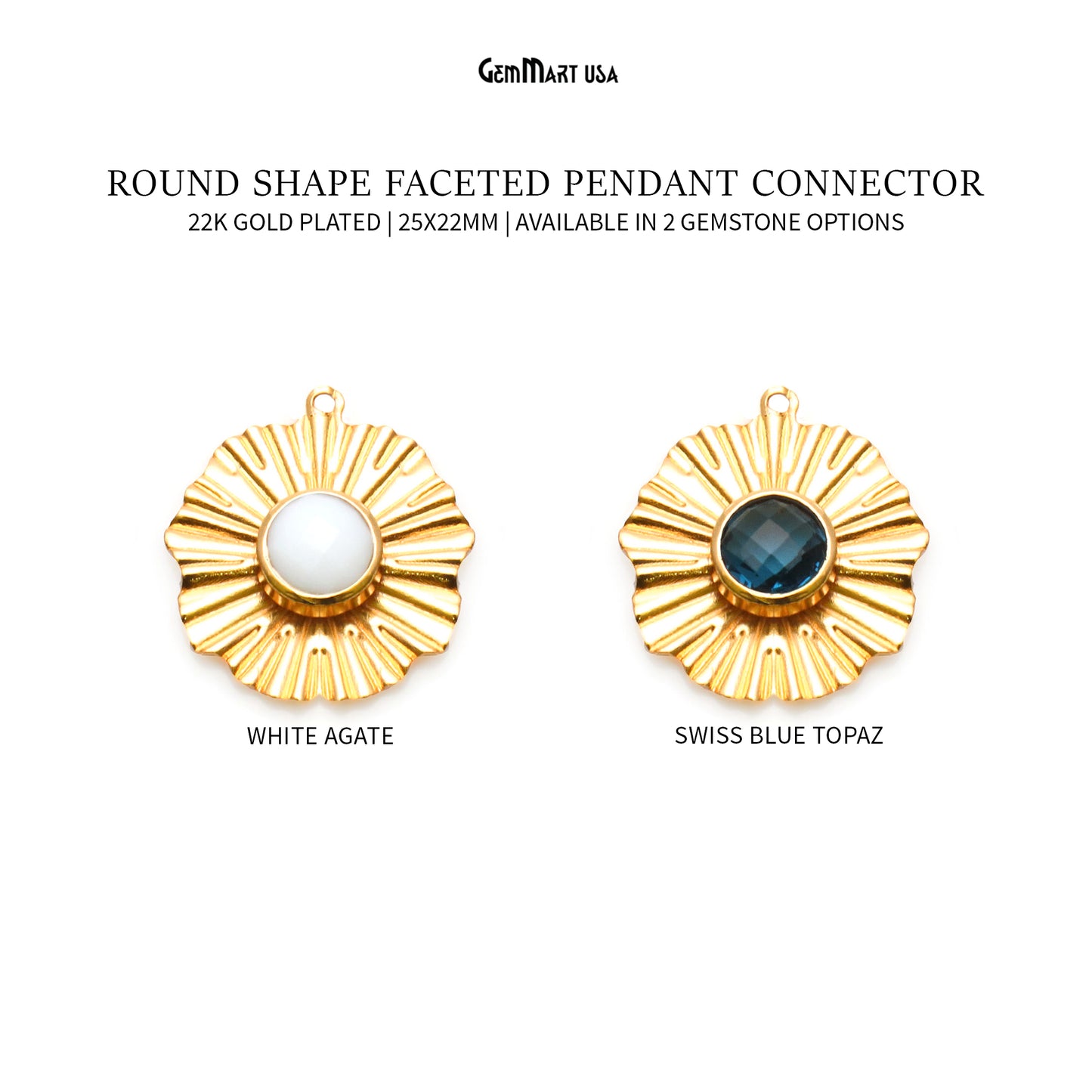 DIY Round Gold Jewelry Connector Pendant 1pc