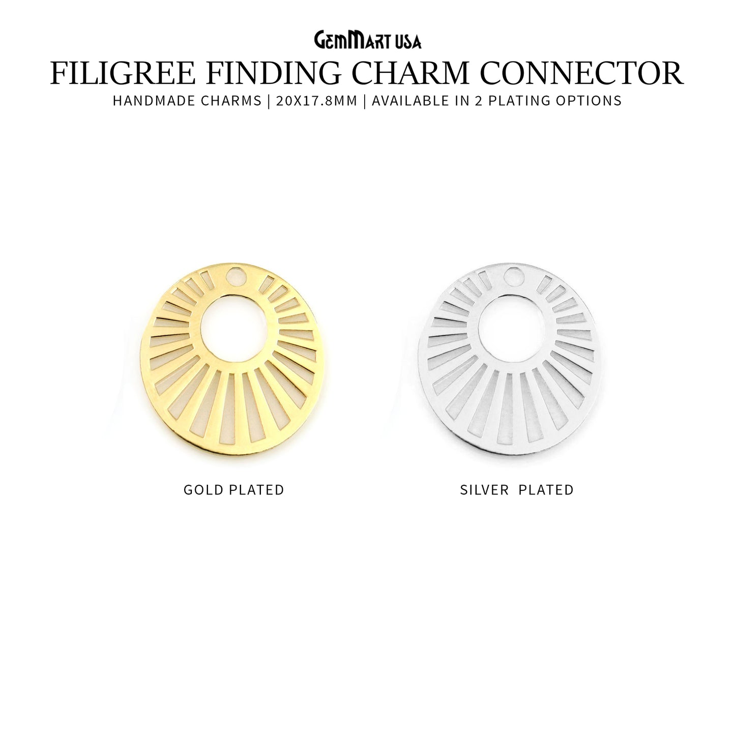 Oval Shape Metal 20x17.8mm Filigree Finding Charm Connector
