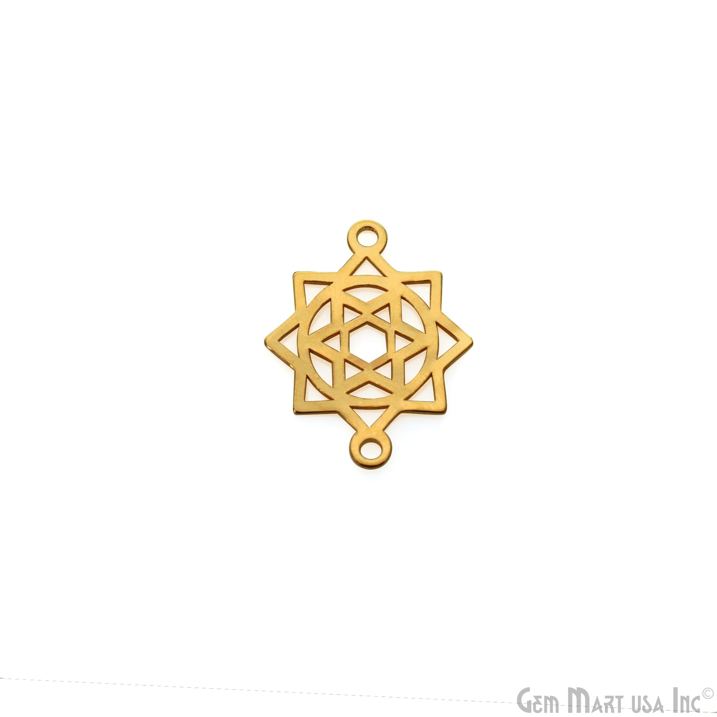 Metatron's Cube Charm Gold Laser Finding 25x19.8mm Gold Plated Charm For Bracelets & Pendants