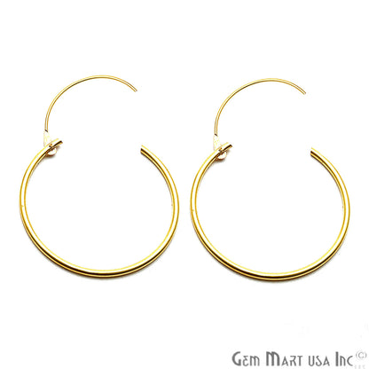 DIY Gold Plated Wire Finding Hoop Earring (Pick Hoop Size) - GemMartUSA