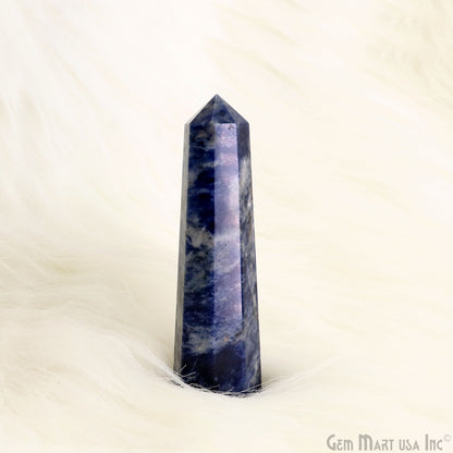 Sodalite Gemstone Jumbo Tower Crystal Tower Obelisk Healing Meditation Gemstones 4-5 Inch