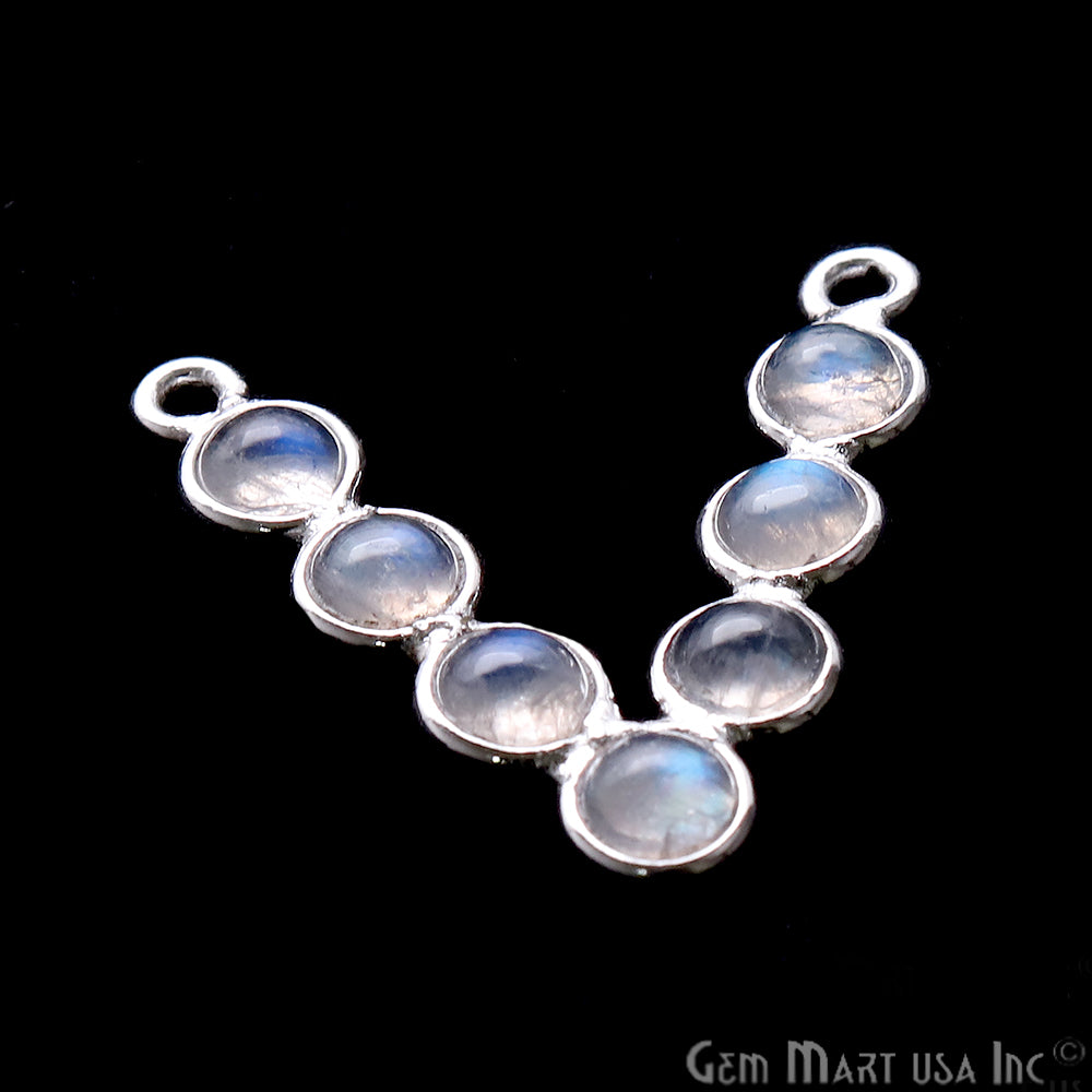 DIY Rainbow Moonstone 22x21mm Silver Plated Chandelier Finding Component - GemMartUSA