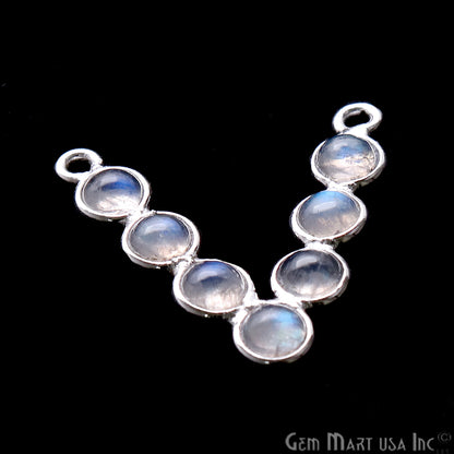 DIY Rainbow Moonstone 22x21mm Silver Plated Chandelier Finding Component - GemMartUSA