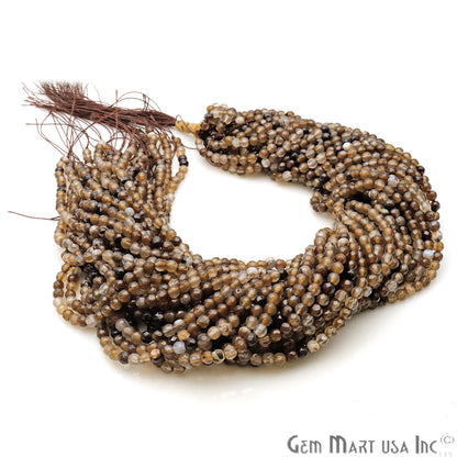 Brown Rutile Jade 4mm Faceted Rondelle Beads Strands 14Inch - GemMartUSA