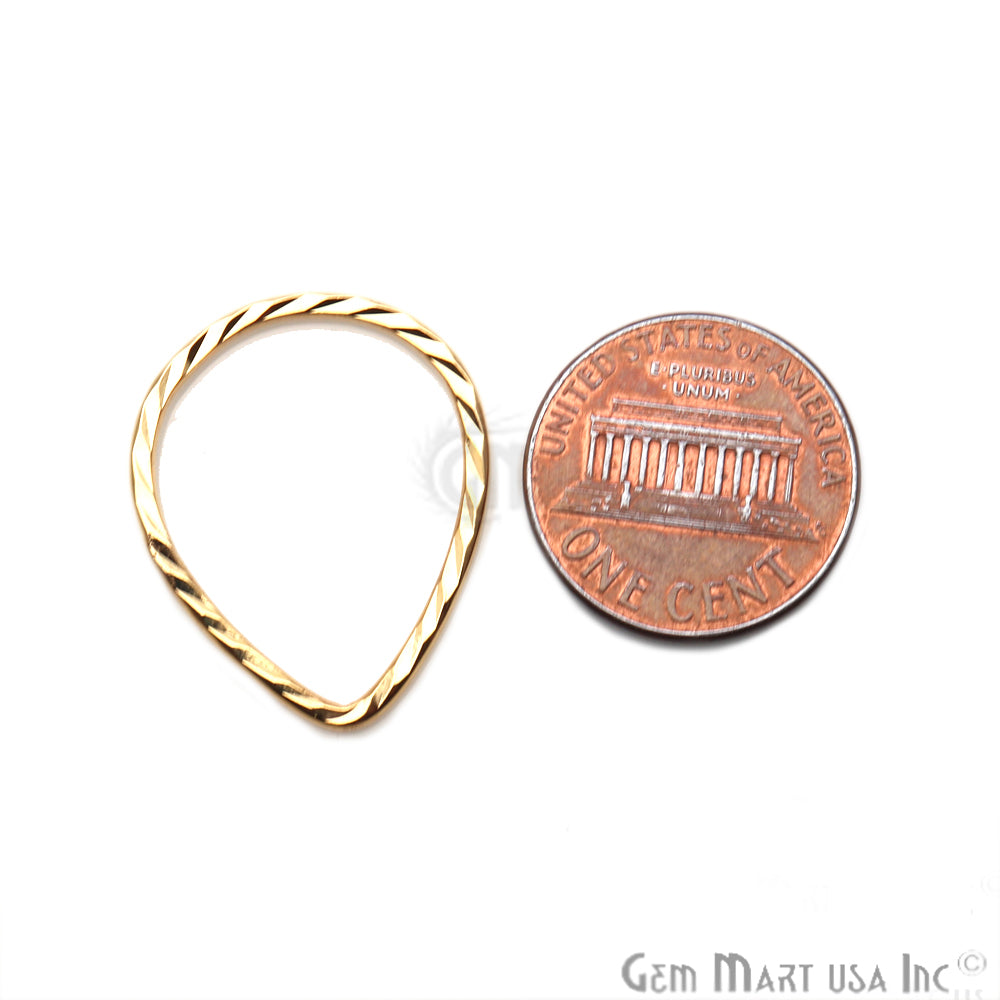 Gold Plated Pears Finding, Filigree Findings,Bracelets Pears Charm (Pick Size) - GemMartUSA