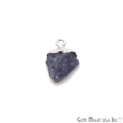 Rough Tanzanite Organic 19x12mm Silver Electroplated Gemstone Connector - GemMartUSA