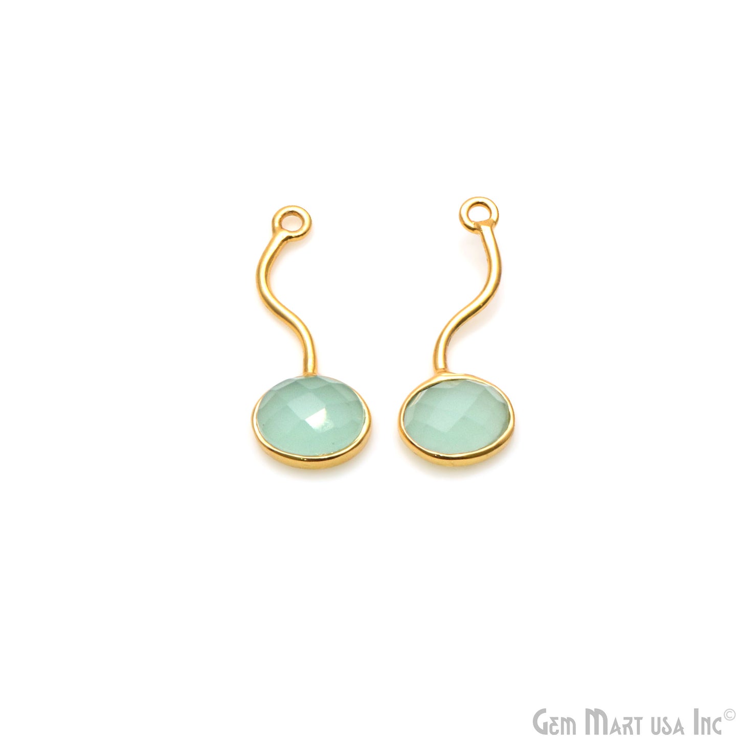 Aqua Chalcedony 29x12mm Long Dangle Drop Chandelier Earring Connector 1 Pair