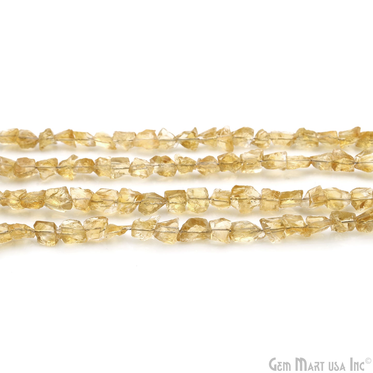 Citrine Rough Beads, 8 Inch Gemstone Strands, Drilled Strung Briolette Beads, Free Form, 7x5mm