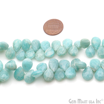 Amazonite Teardrop 9x13mm Faceted Briolette Beads Strand