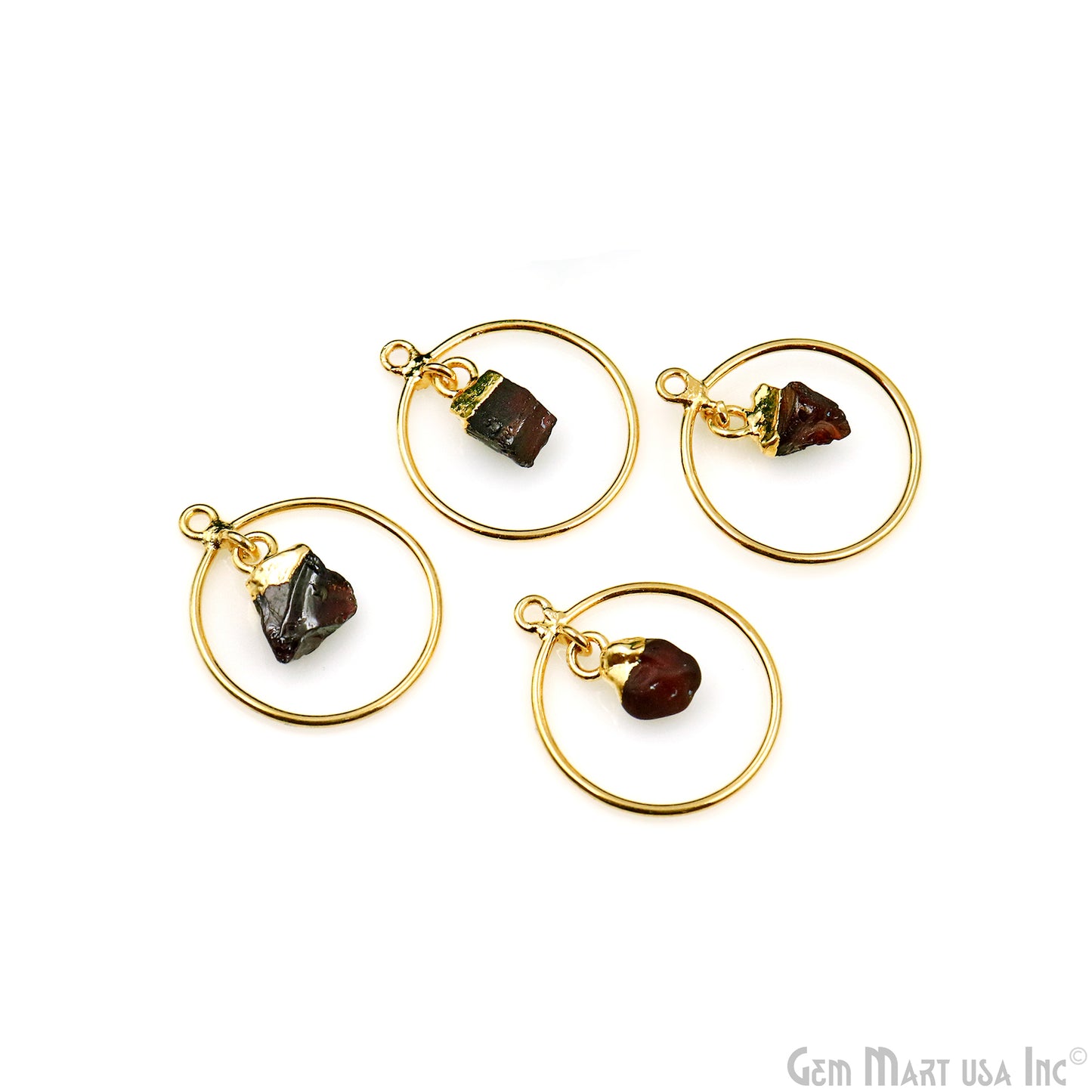 DIY Round Rough Gemstone Connector - 1pc