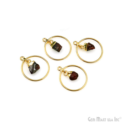 DIY Round Rough Gemstone Connector - 1pc