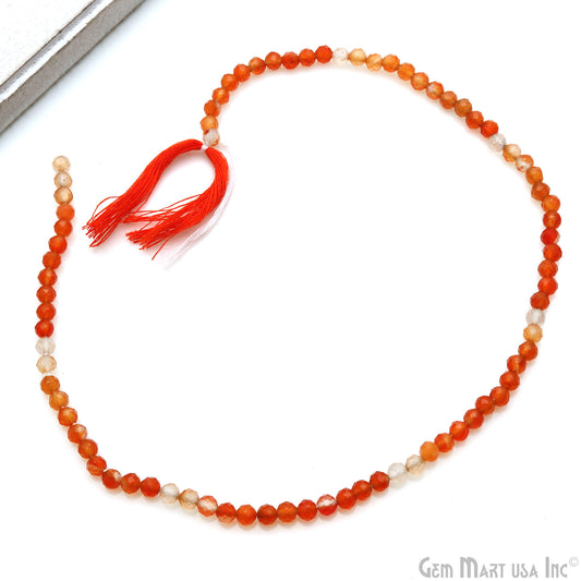 Carnelian Shaded Rondelle Beads, 13 Inch Gemstone Strands, Drilled Strung Nugget Beads, Faceted Round, 4-5mm