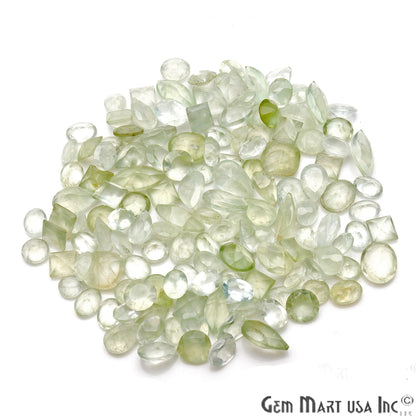 50ct Lot Prehnite Mix Shaped 7-12mm Stone, Faceted Gemstone Mixed lot, Loose Stones - GemmartUSA
