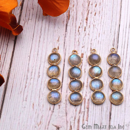DIY Labradorite 43x8mm Gold Plated Chandelier Finding Component - GemMartUSA
