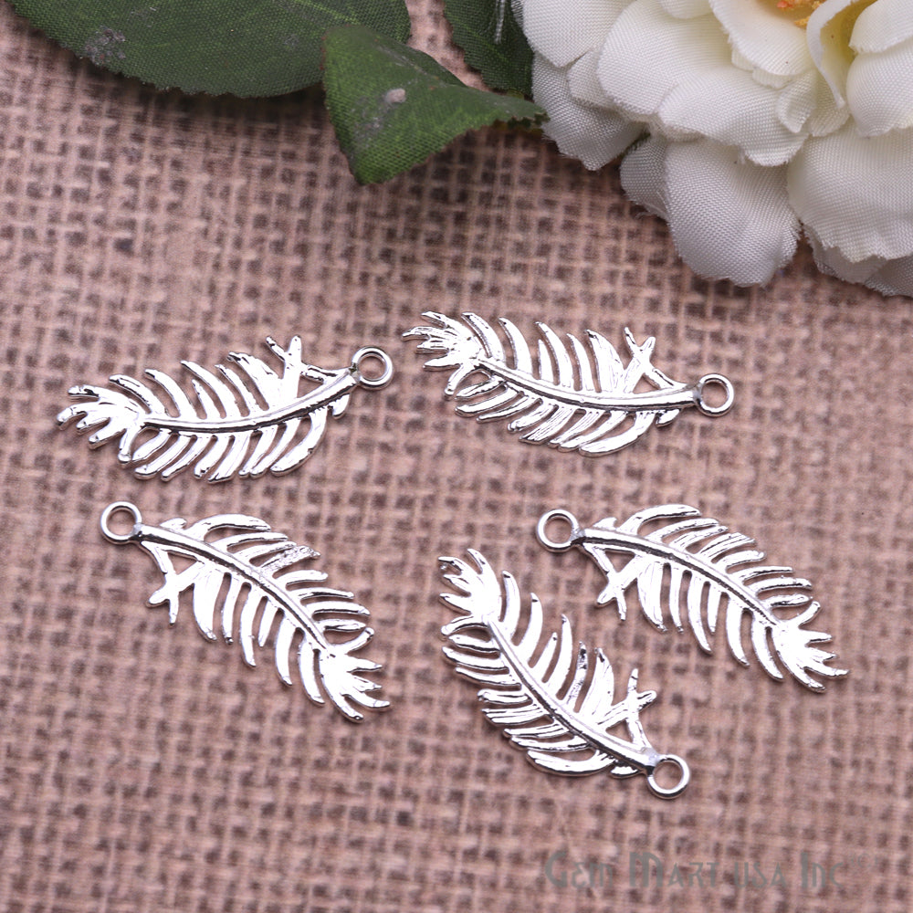 Feather Shape Findings, Filigree Findings, Findings, Jewelry Findings, 32x13mm (50061) - GemMartUSA