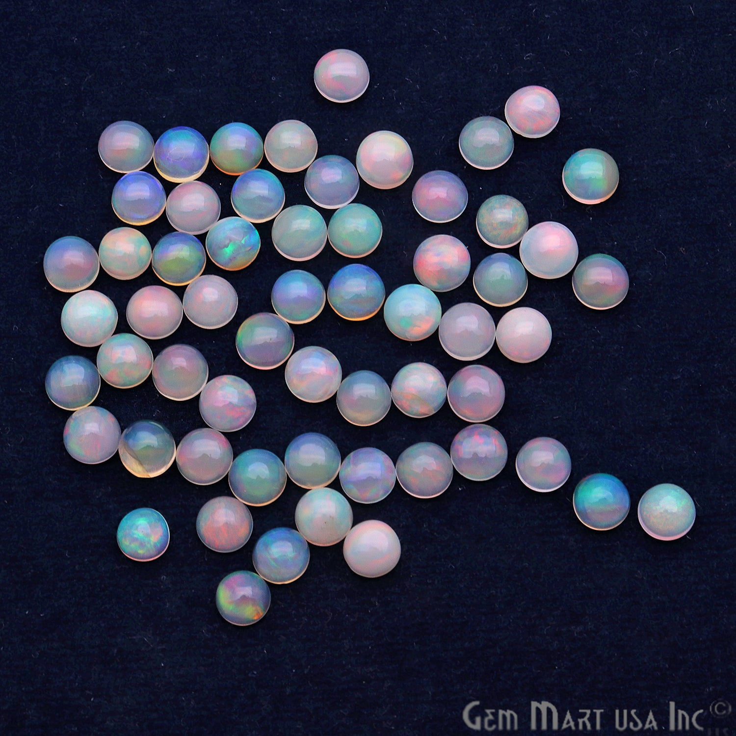 10pc Lot Natural Opal Gemstone 5mm Round Beads Cabochons Loose Precious Stones - GemmartUSA