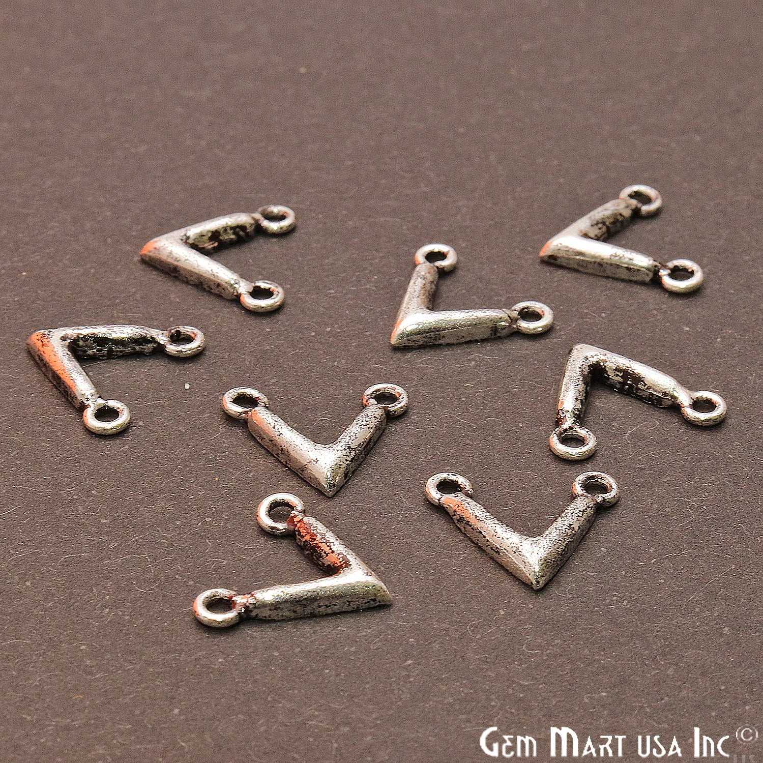 5pc Lot V Shape Finding 13x11mm Chandelier Jewelry Charm (Pick Plating) - GemMartUSA