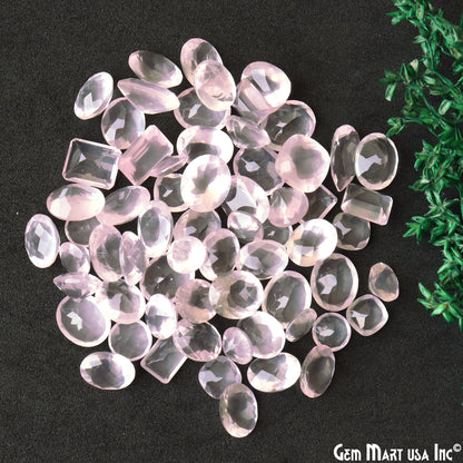 100ct Rose Quartz Mix Shape And Mix Size Faceted Loose Gemstone