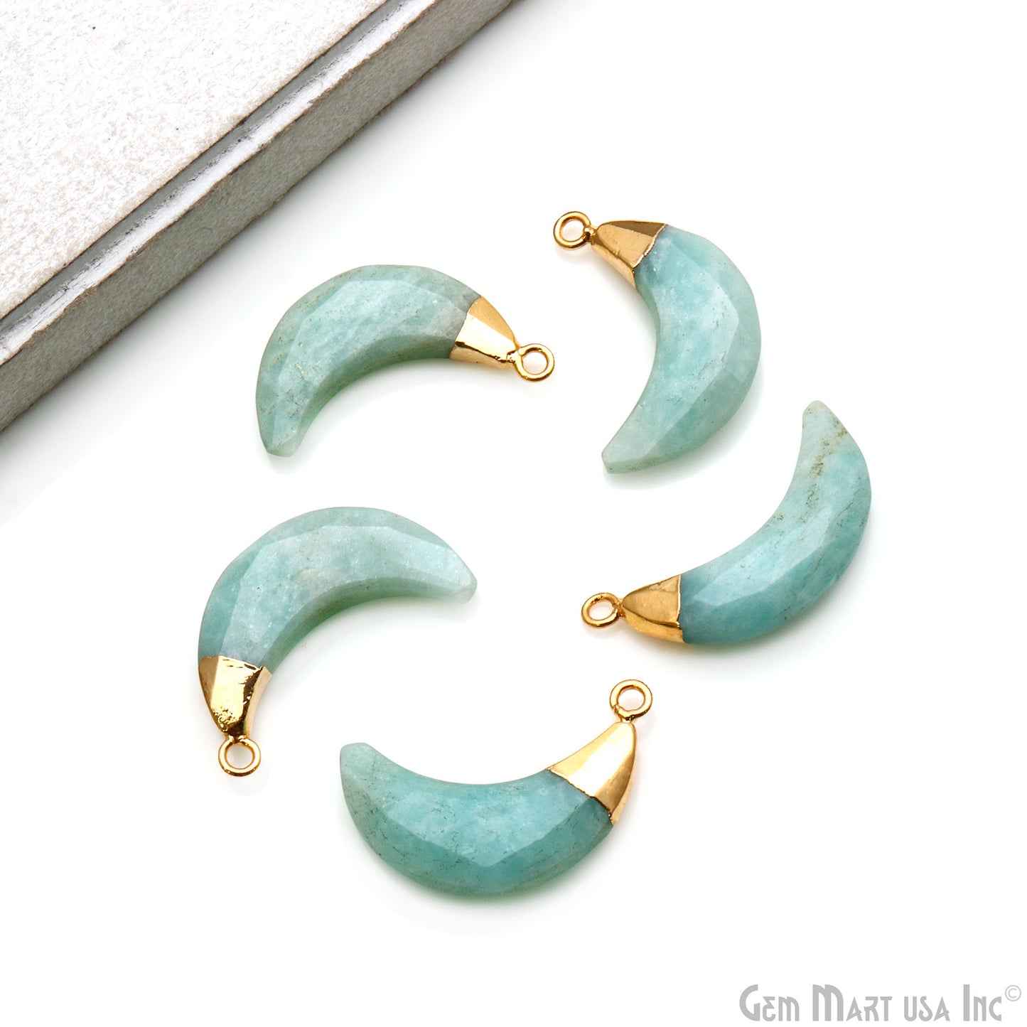 Moon Shape Gemstone Charm