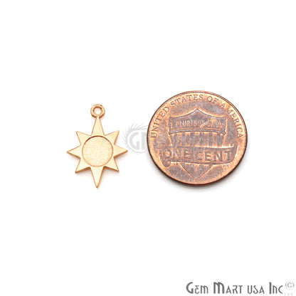 Sun Shape 17x12mm Gold Plated Finding Charm, DIY Jewelry - GemMartUSA