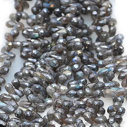 Mystique Labradorite Briolette Beads Gemstone 9x5mm Rondelle Beads - GemMartUSA