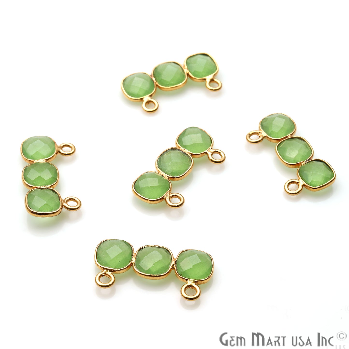 DIY Gemstone 20x10mm Gold Plated Chandelier Finding Component (Pick Your Gemstone) - GemMartUSA