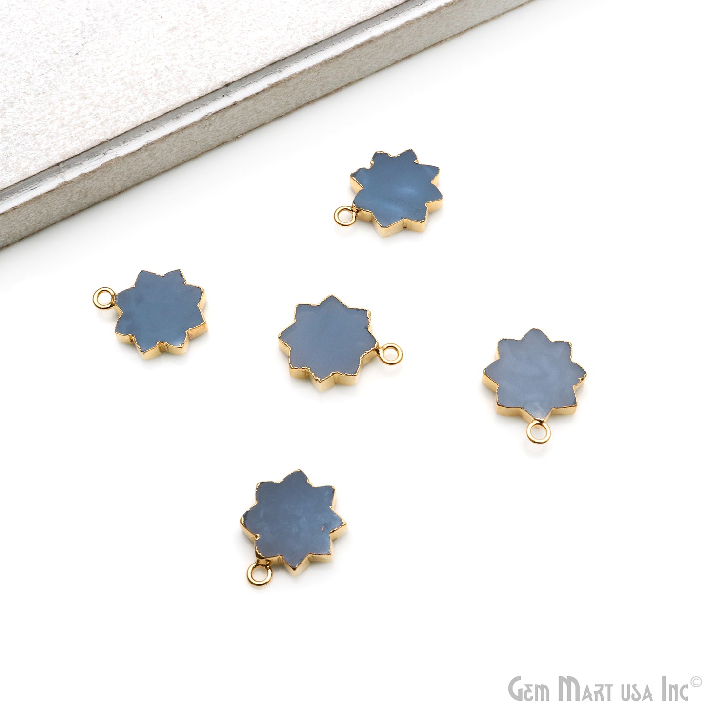 Star Shape Gemstone Charm 19x15mm Shape Gold Electroplated Pendant Connector