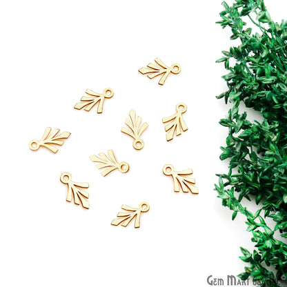 Leaf Shape Gold Plated 15.7x10mm Finding Laser Jewelry Charm