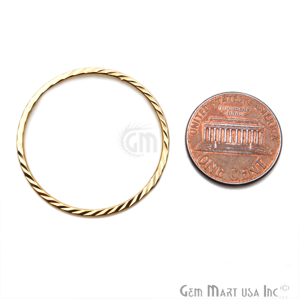 Gold Plated Round Finding, Filigree Findings,Bracelets Round Charm (Pick Size) - GemMartUSA