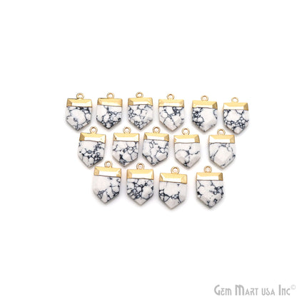 Pentagon 19x12mm Gold Electroplated Single Bail Gemstone Connector