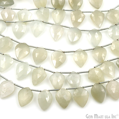 White Chalcedony Kite Beads, 6 Inch Gemstone Strands, Drilled Strung Briolette Beads, Kite Shape, 16x12mm