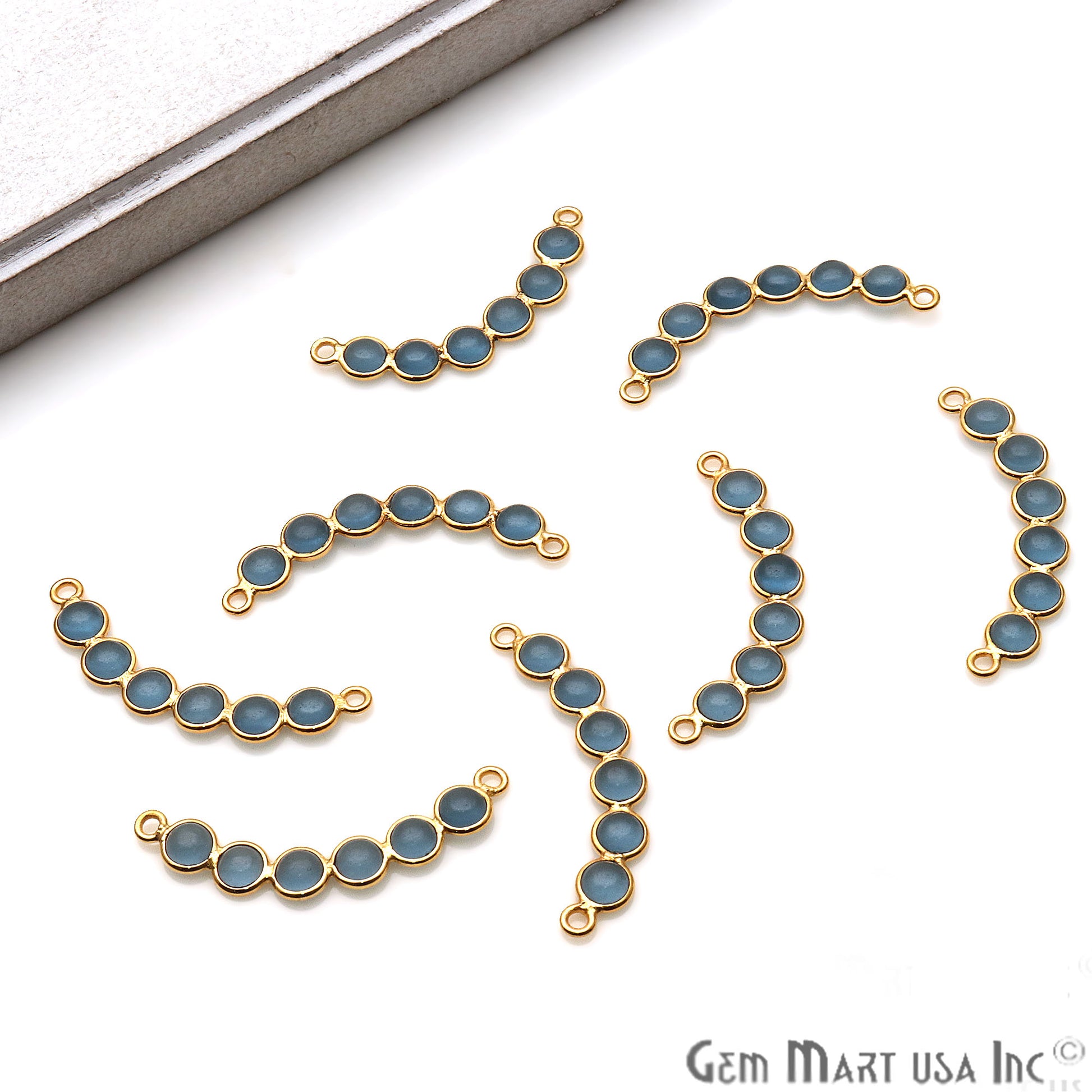 DIY, Iolite Gold Plated 27X5mm Smiley Chandelier Finding Component - GemmartUSA